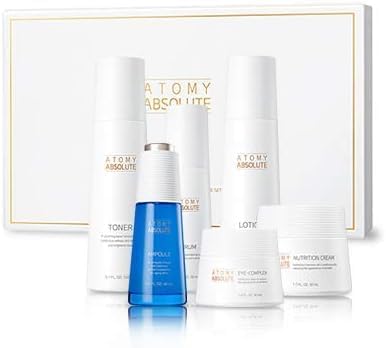K-Beauty Absolute CellActive Skincare Set - Toner, Ampoule, Serum, Lotion, Eye-Complex, Nutrition Cream | Korean Skincare l Moisturizer