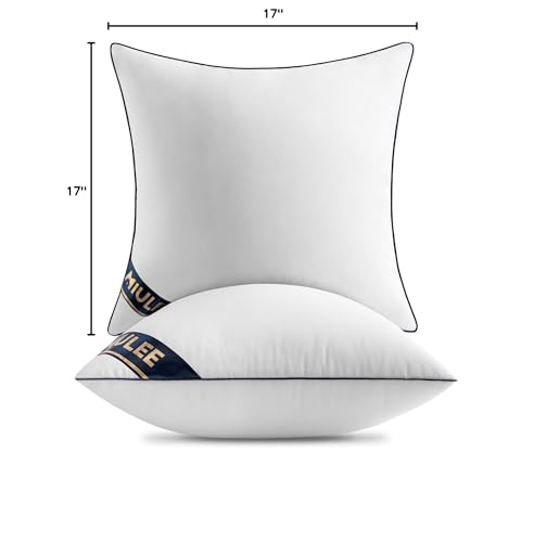 Miulee 2P_RIBBON_PILLOW_INSERTS_17IN 17X17 Pillow Inserts Set Of 2 Throw Pillows 17 Inch Premium Down Alternative Pillow Inserts Decorative Pillow Stuffer thumb #6