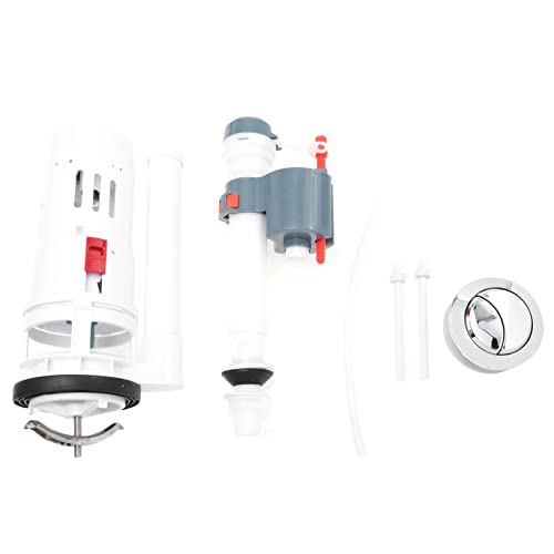 SHINEOFI Toilettenspülknopf Satz mit Zulauf Abflussventil Einstellbares Spülvolumen Kunststoffventil für Alte Wc Spülkästen Wasserressourcenschonend Reparaturzubehör Badezimmer