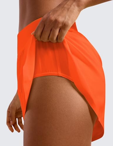 Image of CRZ YOGA Mid Waisted Split Running Shorts 4 inch | Mesh Liner, Quick Dry, Lightweight, for Women