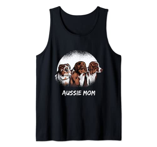 Aussie Mom Australian Shepherd Agility Perro Mamá Bebé Perros Camiseta sin Mangas