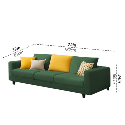 Image of Galib 3 Seater Sofa Set for Living Room (Green Fabric) Premium Fabric Sofa Set