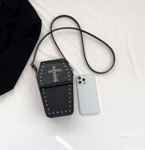 Gothic Purse Coffin Shape Crossbody Bag Mini Punk Small Bag3