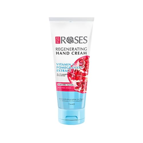 Nature of Agiva Crema de manos regeneradora con granada, agua de rosas y vitaminas para manos secas 75 ml