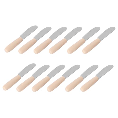 iplusmile Lot de 10 Couteaux à Tartiner en Acier Inoxydable avec Poignée Plastique Ergonomique Épandeurs de Crème Pâtissière DIY Cuisine et Pâtisserie Ustensiles de Cuisson Multifonctions