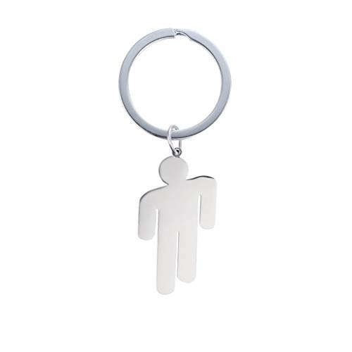 Preisvergleich Produktbild GuanjunLI 1 Stück Billie Eilish Sänger Anhänger Schlüsselanhänger, Edelstahl, Schlüsselring a