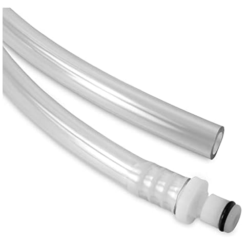LeLuv Clear Hose and 1/4 inch Barbed Male Fitting for Vacuum Pumps 36 inch Length Collapse-Resistant Cover
