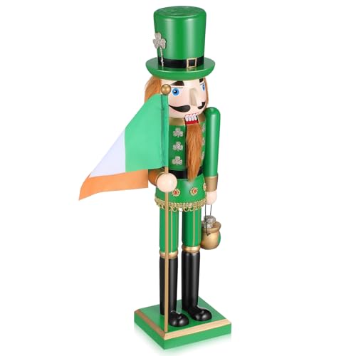 Casse-Noisette Bois 38 cm Vert Saint-Patrick Figurine Table