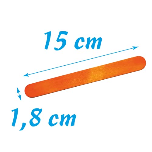 50PCS Wooden Tongue Sticks, Ice Cream Sticks Ice Cream Sticks for DIY Colorful Crafts, Strips Creativity and DIY Decoration, Kids Education - Image 2