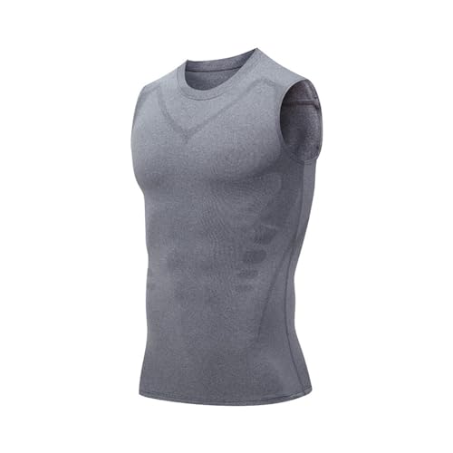 Maynox - Vita Boost Shirt, Maynox Shirt, 2024 New Version Ionic Shaping Sleeveless Shirt for Men (Gray-807,L)