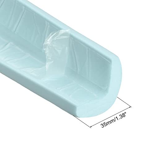 Image of uxcell Corner Guards Edge Protectors 6.56ft(2M), 4Pack Foam Safety Bumper L Shape for Furniture Corner Table Edge Guard, Light Blue