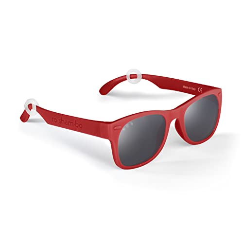 ROSHAMBO Unbreakable Kids Sunglasses – Girls Boys Youth 5-10 years – Polarized Lens, Assembled in USA, McFly (Red)