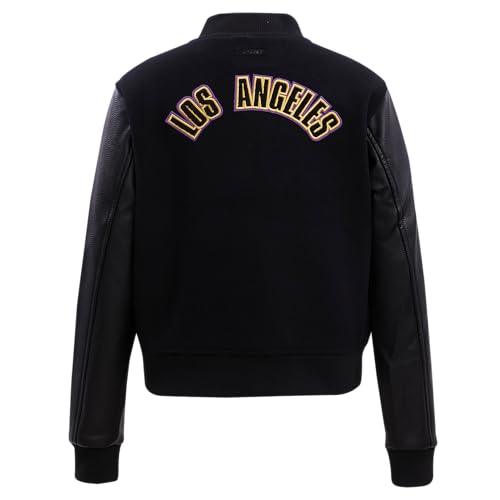 Pro Standard WOMENS NBA LOS ANGELES LAKERS CLASSIC CHENILLE VARSITY JACKET JET BLACK M