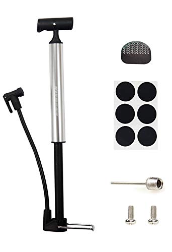 Kitbest Bike Pump, Aluminum Alloy Portable Bike Floor Pump, Mountain, Road, Hybrid & BMX Bike Tire Pump, Floor Bicycle Air Pump Compatible with Presta & Schrader Valve & Sports Ball (Silver)