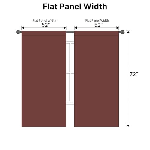 Image of H.VERSAILTEX Blackout Curtains Thermal Insulated Window Treatment Panels Room Darkening Blackout Drapes for Living Room Back Tab /Rod Pocket Bedroom Draperies (2 Panels, Rust, 52 x 72 Inch)