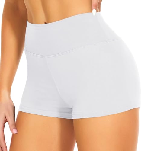JiaYouLC High Waisted Mini Pants, Women's Stretchy Anti Chafing Shorts Yoga Gym Cycling Sports Running Workout Hot Pants