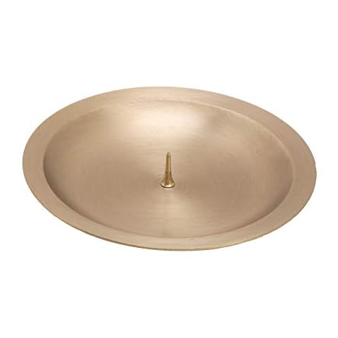 NKlaus Brass Candle Plate with Spike Cover