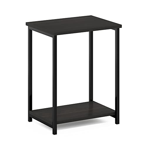 Image of Furinno Simplistic 2-Tier Metal Frame Side Table, Espresso