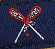 COUNTRY CLUB PREP Lacrosse Leather Tab Belt in Navy on Khaki Canvas2