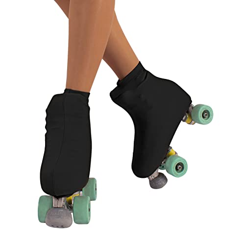 CALZITALY Skates Cover, Rollschuhe und Schlittschuhe Überzieher, Hautfarbe, Karamell, Schwarz, Schuhgröße 28-42, 70 DEN, Made in Italy (28-32, Schwarz)