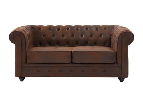 Vente-unique-Couchgarnitur 3+2+1 - Microfaser - Vintage-Look - Chesterfield – Bild 6