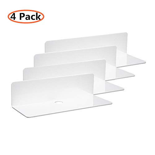 IEEK 9 Inch Acrylic Floating Shelves Set of 4,Small Wall Display Shelf