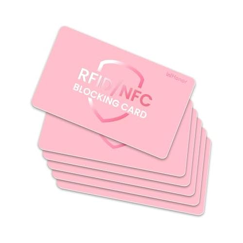 RFID Blocking Card 6 Pack, One Card Protects Entire Wallet for Women, Credit Debit Card Protector, Anti-Theft NFC Contactless Blocker