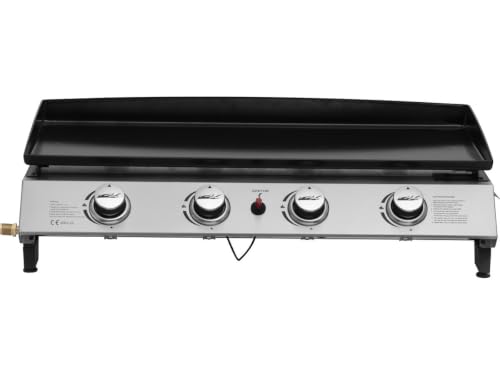 Plancha de gas 4 quemadores Jolly - 10 Kw - Gris