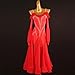 ZHQNZJF National Standard Competition Dress Ballroom Dance Skirt Rhinestones Waltz Performance Outfit Flamenco Costume,Red,XXL