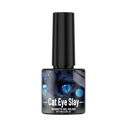 Blue Black Magnetic - Esmalte de uñas con purpurina, gelatina de de gato | Brillo holográfico de larga duración, gel de uñas brillante de secado rápido, estilos de arte de uñas para temporadas de