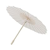 Hirelax 子供用和紙パラソル 白色 おしゃれな 中国風 ペーパーアンブレラ DIY 子供用 ペーパー傘 室内装飾用 ブランクホワイト 和紙アンブレラ ペイント ウェディング ハンドメイド 手作りカメラ撮影・役柄演技・劇場公演用材料 素材: バー 白色 1本入り (58cm)