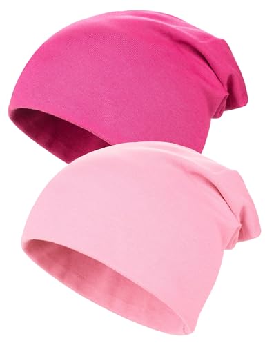 Kiiwah 2 Stück Kinder Slouch Beanie Mütze Weiche Wintermützen für Jungen Mädchen Warme Kindermützen Doppellagige Baby Strickmütze