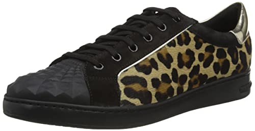 Geox D Jaysen D, Sneakers para Mujer, Multicolor (Dk Sand/Black), 36 EU