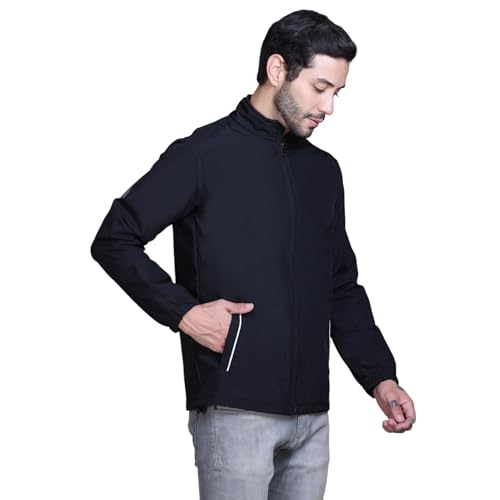 Image of TFA Mens Windcheater Jacket |Zip Closure| Sports Wear| Water Resistant |Rainy Season | Reflector