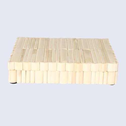 Image of Handicrafts Home Decorative Box - Handmade Jewelry Organizer Box with Lid - Keepsake Box for Home Decor, Jewelry, Accessories, Collectibles - Modern Wooden Storage Box - Stem, 8X6X1.5 inch