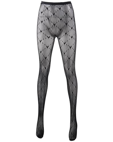 Image of Mrotrida Women's Fire Patterned Fishnet Tights Sexy Elastic Blaze Pantyhose Leggings Fire Mesh Stockings