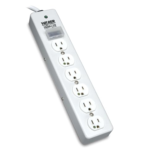 TRIPP LITE Hospital-Grade Surge Protector Medical Power Strip, 6 Outlets, Right-Angle NEMA 5-15PHG...