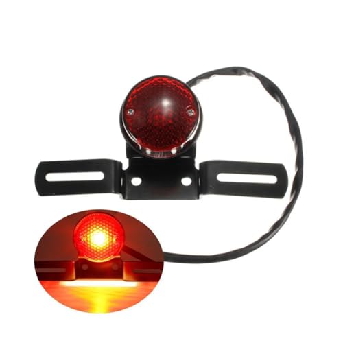 Feu arrière de freinage rétro avec support de plaque pour moto Chopper - 4