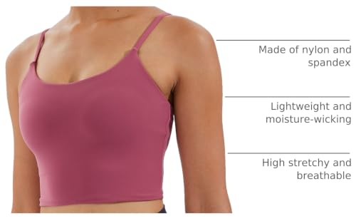 Image of Women's Strappy Stretch Sports Bra Longline Yoga Tank Top Fitness Bra Workout Camisole Crop Tops for Teen Girl