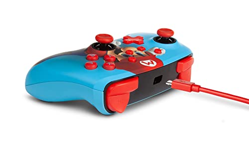 Image of PowerA Enhanced Wired Gaming Controller for Nintendo Switch, Super Mario Bros, Mario Punch, Blue (Officially Licensed)