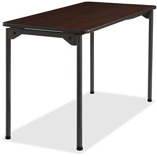 Iceberg ICE65804 Maxx Legroom Melamine Laminate Folding Table, 48" Length x 24" Width x 29-1/2" Height, Walnut
