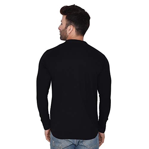 Image of Geum Men's Mandarin Collar Shirt | Slim Fit Full Sleeve Casual Shirt with Printed Chest Logo | Soft Cotton Blend Stylish Button Down for Party, Office