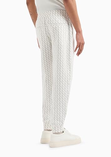 Armani Exchange Men's Cotton French Terry Jogger with All Over Ax Logo Pattern4