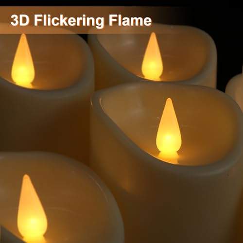 Image of GenSwin Flameless Candles with Remote Timer, 6Pcs Ivory Indoor LED Battery Operated Candles, Won't Melt, Plastic Pillar Candle with 3D Wick for Home Party Decor Table Centerpieces(D3 inch x H4 inch5 inch6 inch)