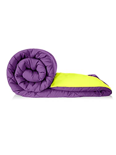 Image of Clasiko Reversible Single Bed Comforter; 60x90 Inches; 200GSM; Material - Cotton; Reversible; Color - Purple & Green; Pack of 1;