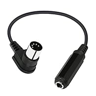 DIN 5-pin to 6.35mm adapter cables are used to connect speakers, amplifiers, mixers and recorders to MIDI keyboards, synthesizers, organs, electric pianos, guitars and other stereo equipment with DIN 5-pin connectors. Special right angle design allow...