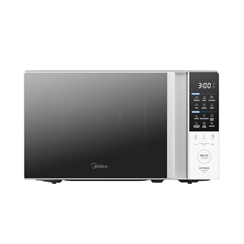 Catálogo de Microondas con grill - los más vendidos. 50 Horno de microondas MMDT07S2WB Midea 0.7 pies cúbicos (20L) Tastexpress, blanco con negro
