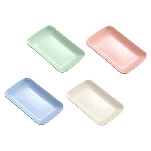 Set de 4 platos rectangulares multi-color para sushi miniatura 1