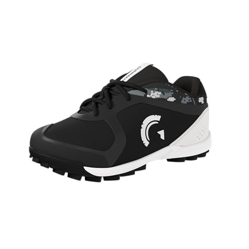 Best Youth Turf Baseball Shoes for Young Athletes 13 Guardian Bolt Youth Baseball Turf Shoes - Baseball Cleats for Boys and Girls Softball Shoes - Lightweight - Supportive - Comfortable Design, Black/Grey, 12