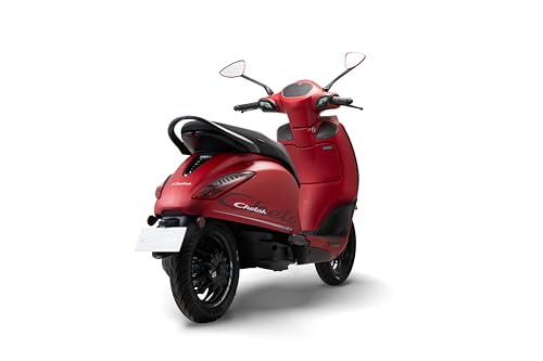 Image of Chetak 3501 by Bajaj Auto High Speed Electric Scooter with charger - Matte Scarlet Red - Ex-Showroom
